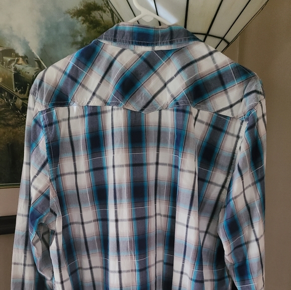 men's AE button up plad shirt 2xl - Picture 6 of 6